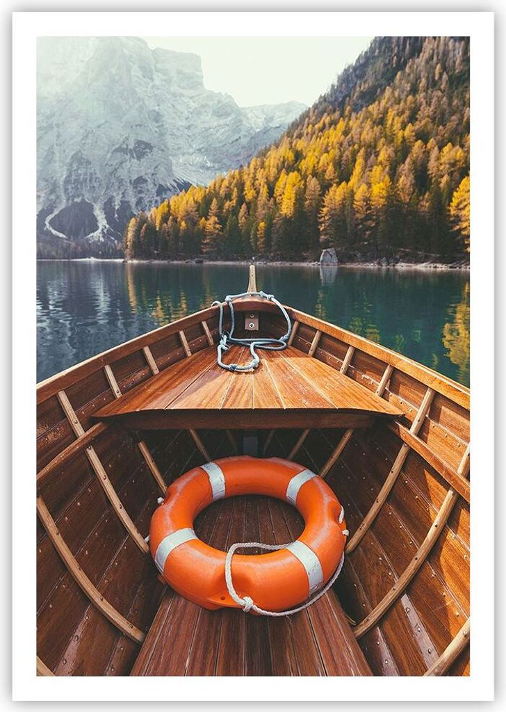 Poster - Poster ohne Rahmen - £ódŸ Berge Kajak - 70x100 cm - Wand Bild - Wanddeko - Wandbilder - Kunstposter - Wandposter - Bilder - Kunstdruck ...