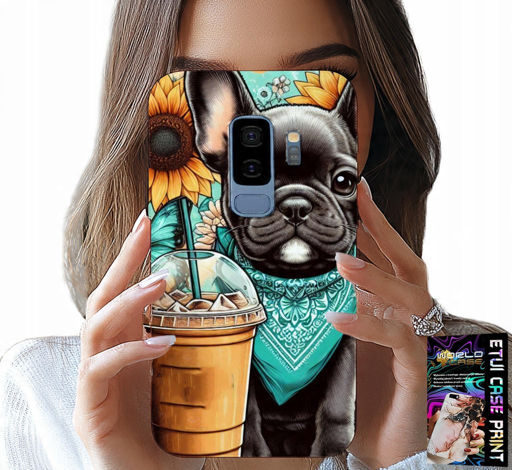 Fall Für Samsung Galaxy S9 Plus - Bulldogge Coffi Liebe, Sonnenblumen, Psi Fall