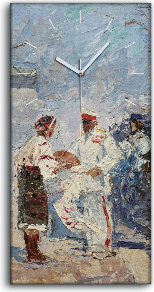 Küchenuhr Bürouhr Leinwand Uhr Geräuschlos 30x60 Gemälde Produktbild 