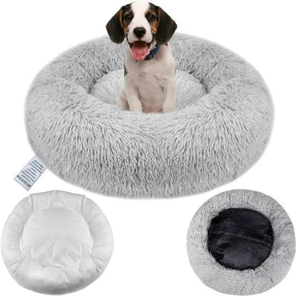 Coussin pour chien déhoussable et lavable gris - Panier Beignet 50 cm