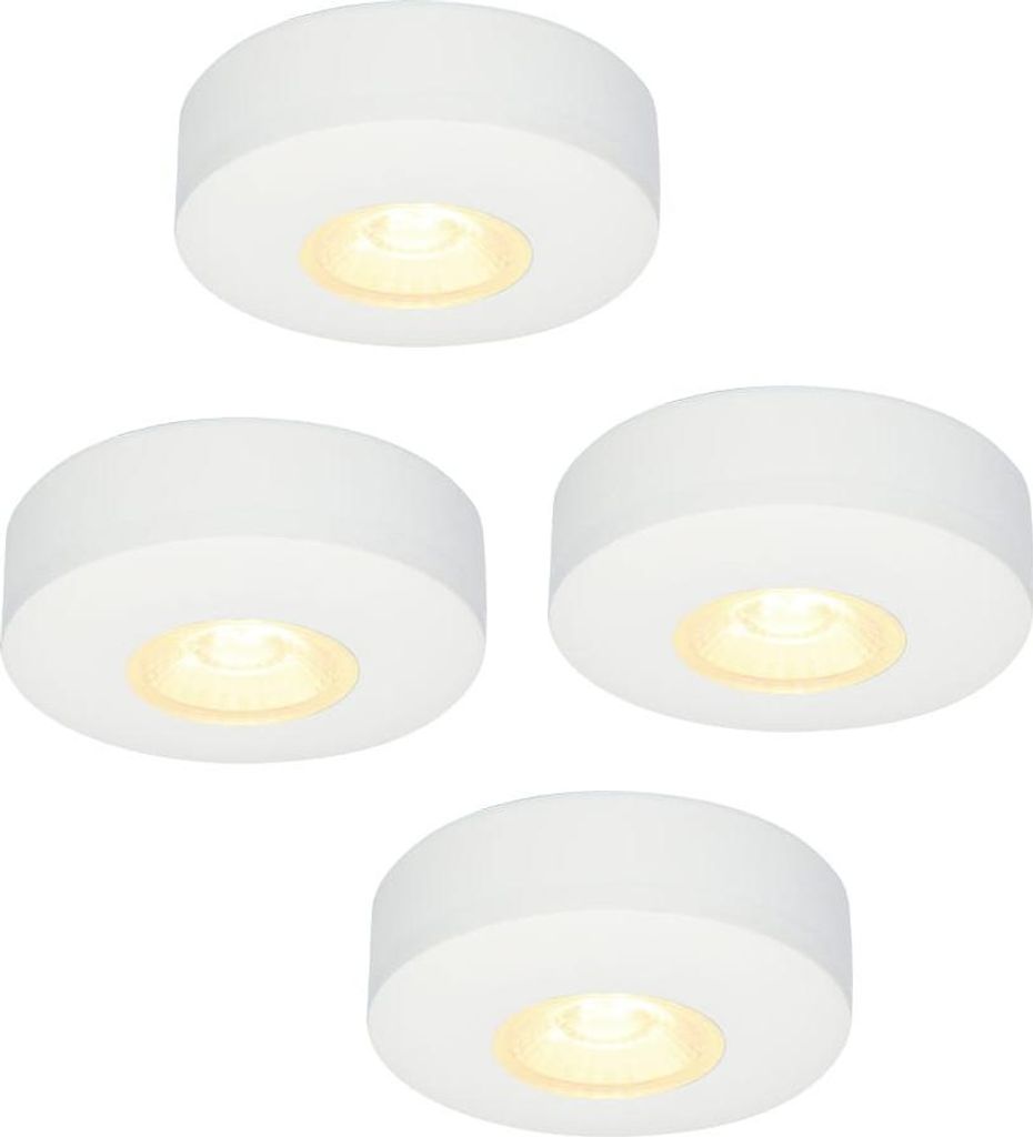 hoftronic LED Aufbaustrahler 3W 300lm 2700K IP44 Weiß Set 4 Stück