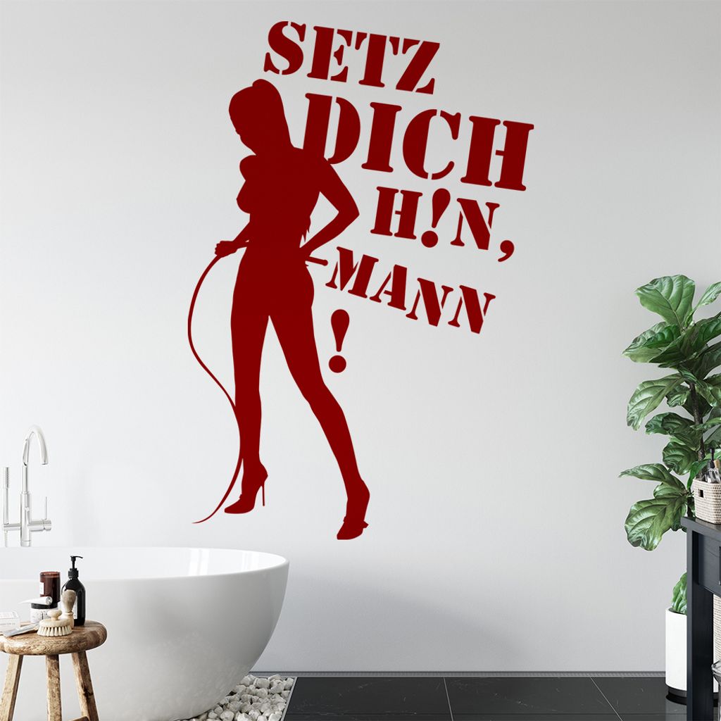 Setz Dich hin Mann! Wandtattoo in 6 Größen - Wandaufkleber Wall Sticker - Dekoration, Küche, Wohnzimmer, Schlafzimmer, Badezimmer