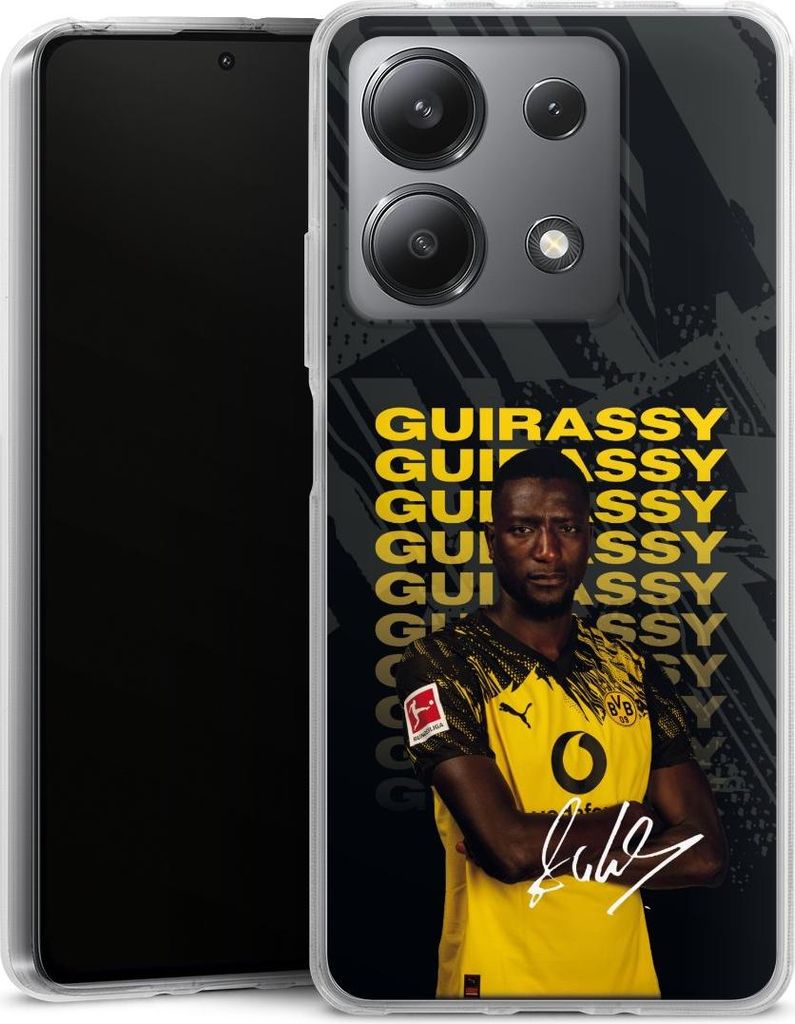 DeinDesign Handyhülle für Xiaomi Redmi Note 13 5G Silikon Hülle Case Smartphone Schutzhülle BVB Borussia Dortmund Serhou Guirassy