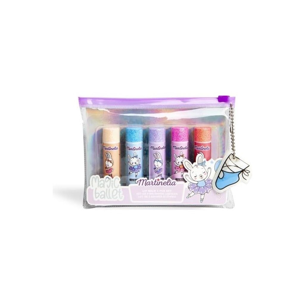 AQUARIUS Martinelia Magic Ballet Lip Balm 5er-Set nhrender Lippenbalsam mit Geschmack, ideale Lippenpflege fr Mdchen AQUARIUS