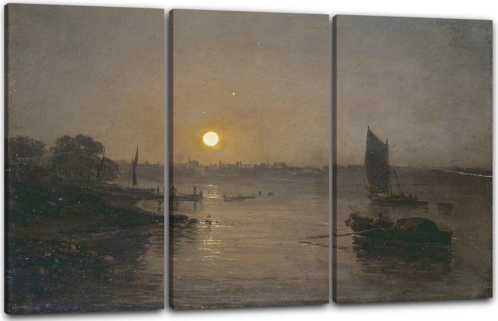 Leinwandbild 3-teilig (120x80cm): William Turner - A Study at Millbank, echter Holz-Keilrahmen inkl. Aufhänger, handgefertigt in Deutschland