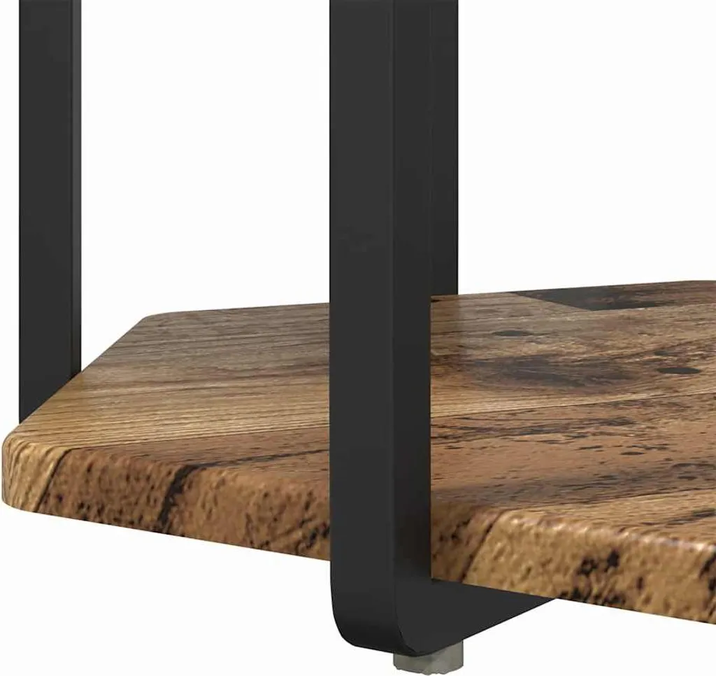 Tavolini Consolle Design 2 Pezzi Legno Vecchio e Metallo Nero 2025 - 8
