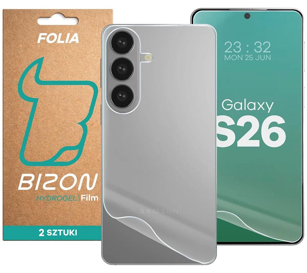2x Hydrogel Folie für Display und Rückseite Bizon Film Hydrogel Pack für Galaxy S26