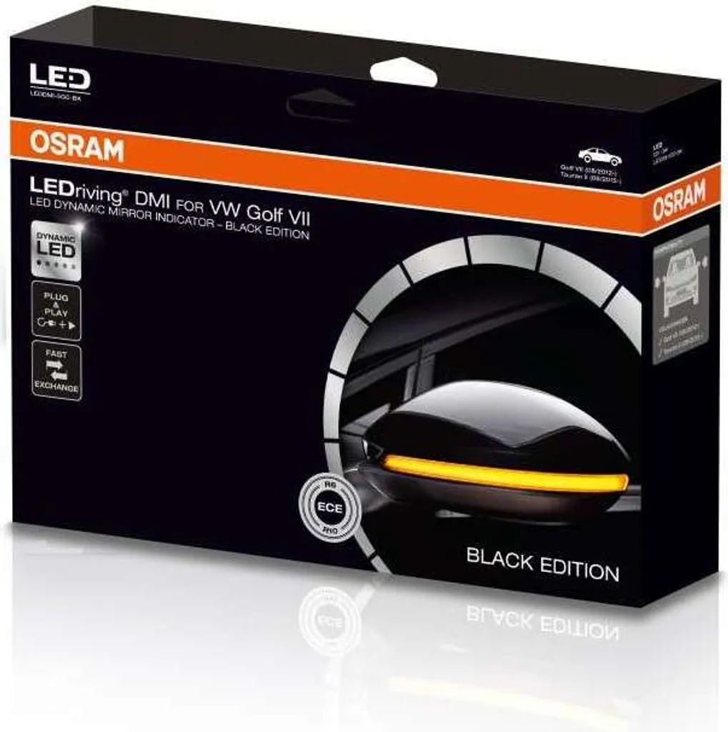 Clignotants LED Osram LEDriving dynamiques Edition Noire pour VW Golf VII 7