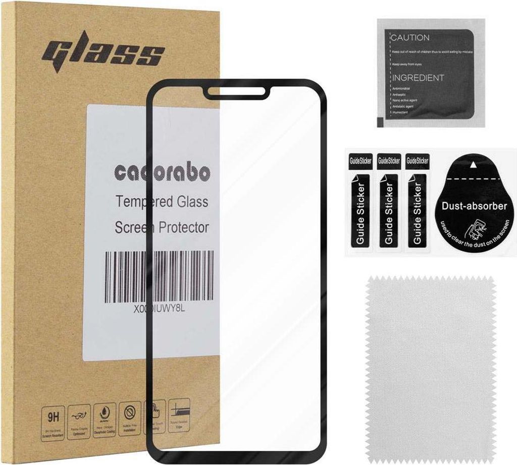 Cadorabo Panzerfolie für Huawei P SMART PLUS Schutzfolie in Schwarz Vollbild Folie Tempered Display Schutzglas