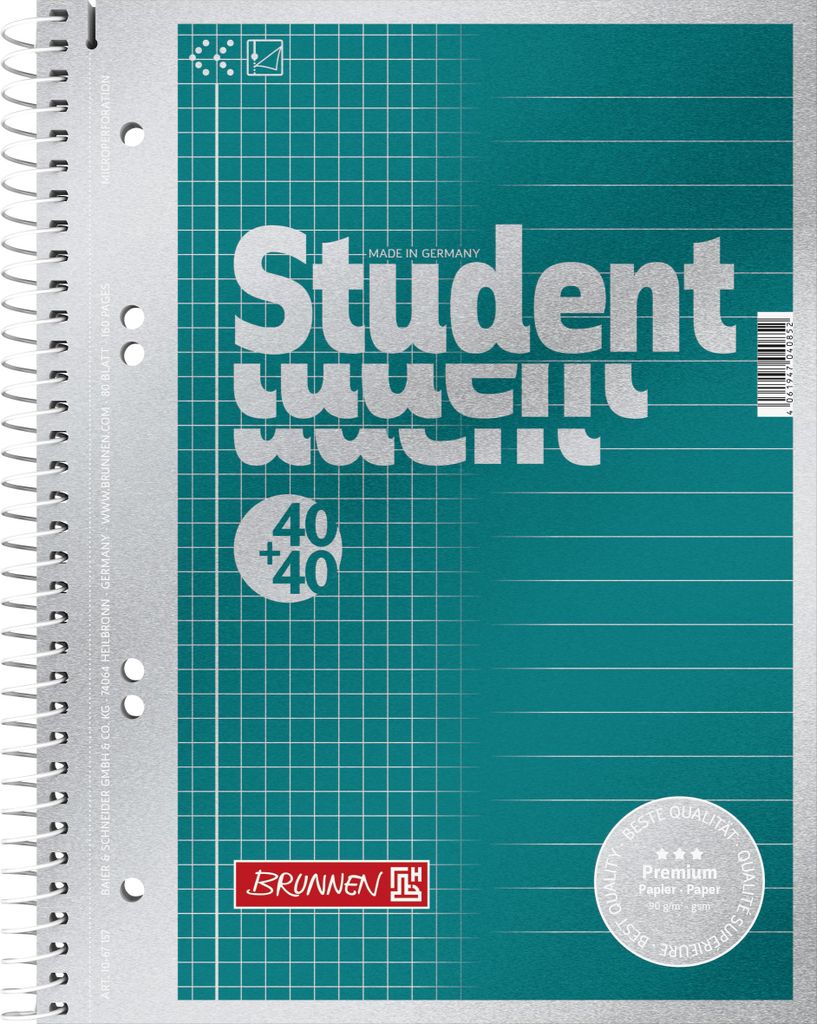 BRUNNEN Collegeblock Duo A5 liniert Lineatur 21 +22 Premium Produktbild 
