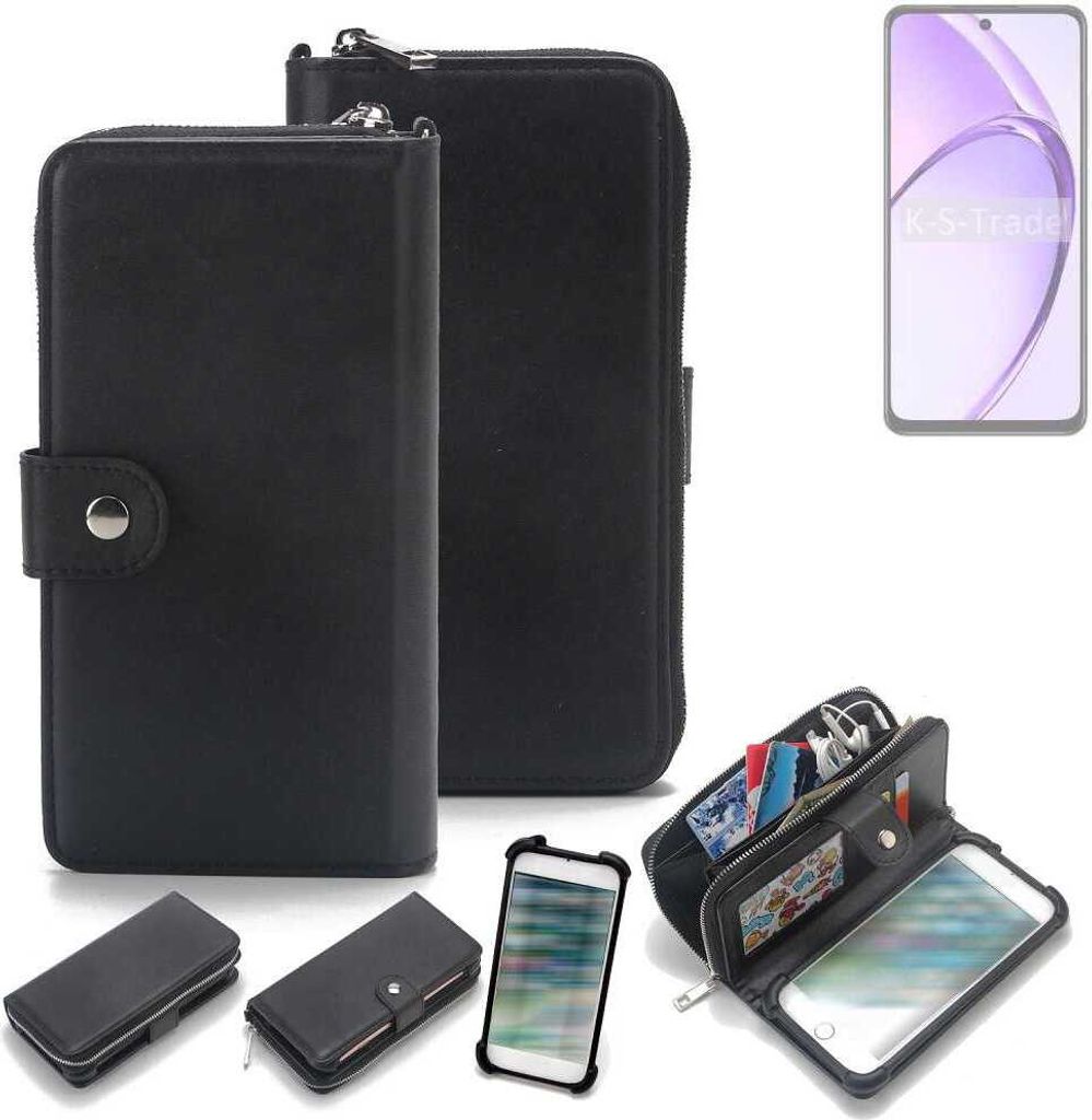 K-S-Trade 2in1 Handyhülle Schutzhülle kompatibel mit Oppo A3 Energy Edition & Portemonnee Cover Handy Hülle Case Etui Geldbörse Wallet Bookstyle
