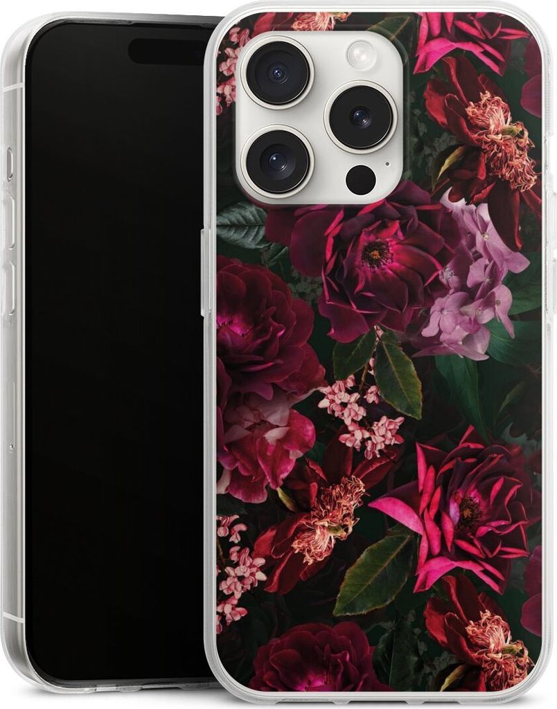 DeinDesign Handyhülle für Apple iPhone 15 Pro Silikon Hülle Case Smartphone Schutzhülle Blumen Blüte Rose