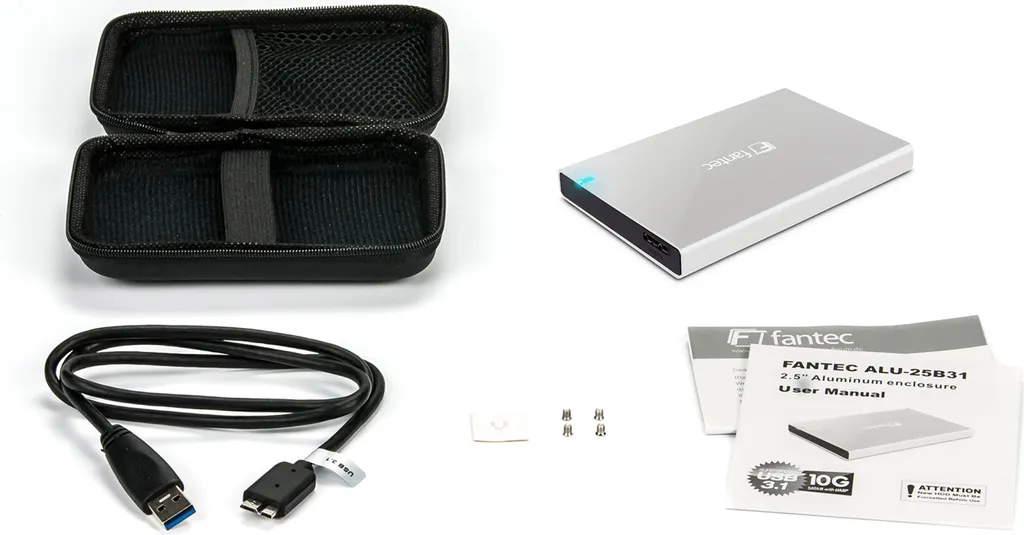 Fantec ALU-25B31 Box Esterno 2.5" USB 3.1 10Gbps Silver - Viaggia Sicuro - 4