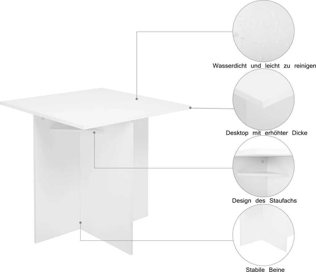 Mondeer Ensemble Table à Manger avec 4 Tabourets de Rangement Pratiques - 12