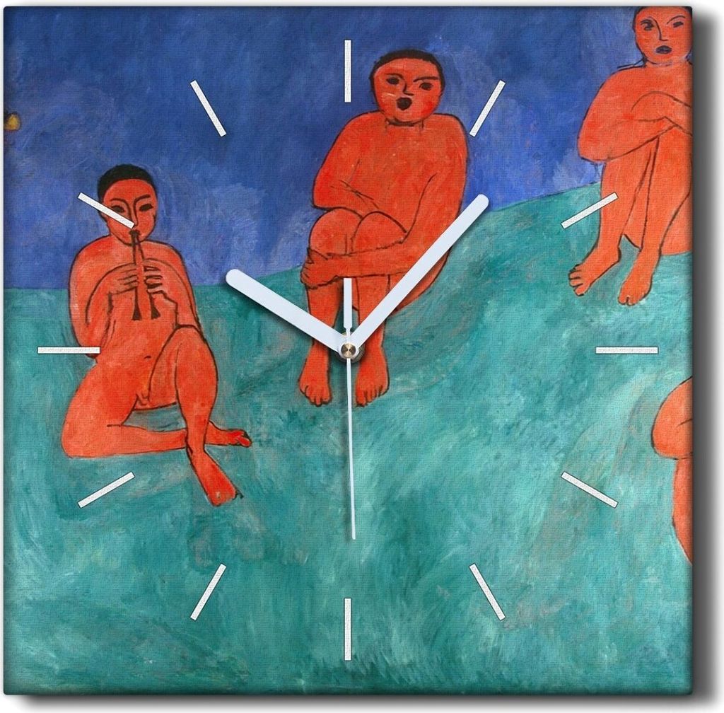 Coloray Hodiny Unikátní 30x30 cm Tiché hodiny Pro obývací pokoj a kuchyň Nástěnné hodiny Plátno Černé ručičky hodin - Hudba Henri Mat...