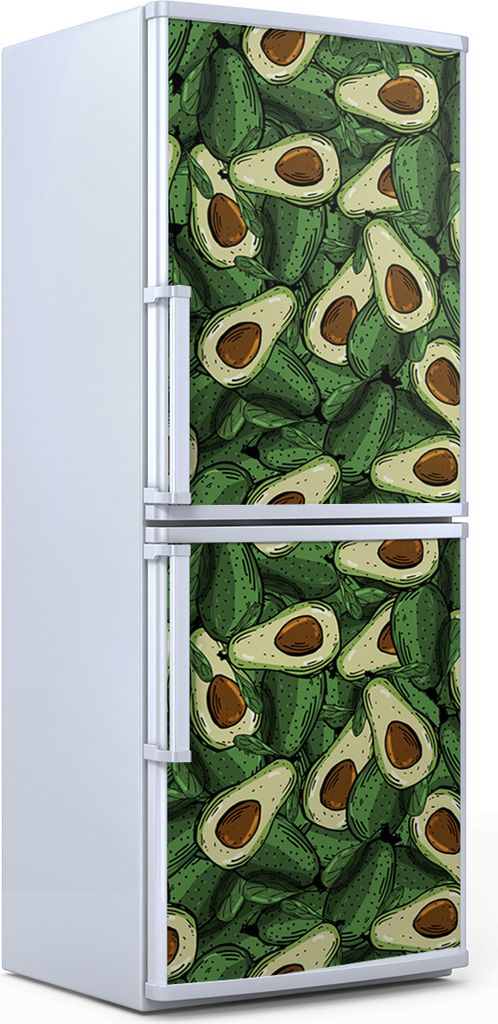 Kühlschrankdekoration 60x180 cm Aufkleber auf dem Kühlschrank - Olive Avocado grün