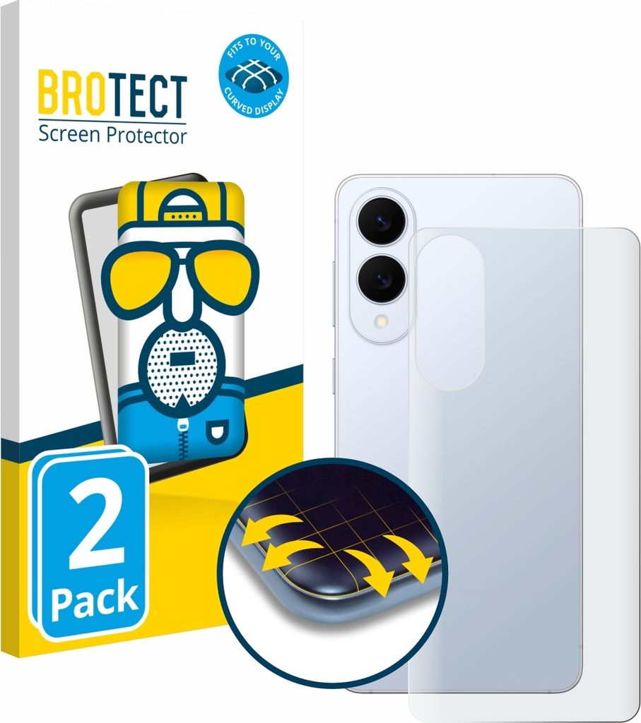 2x BROTECT Fullscreen Schutzfolie für Samsung Galaxy S25 Edge (Rückseite) Displayschutz Folie Fullcover Matt Entspiegelungsfolie