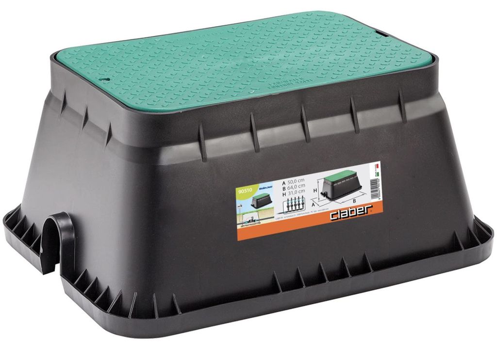 Claber Großer Rechteckiger Schacht Für Magnetventile 90510 Mit Vandalismussicherung 59x46x31 Cm