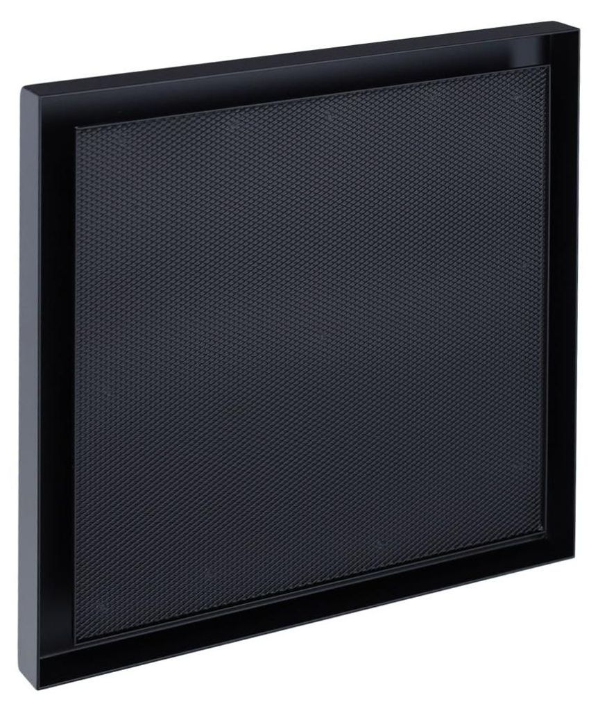 Warmluftgitter Open Air 007-UnderCover 350 x 350 mm, Rahmen schwarz, Front-Putzträgerplatte
