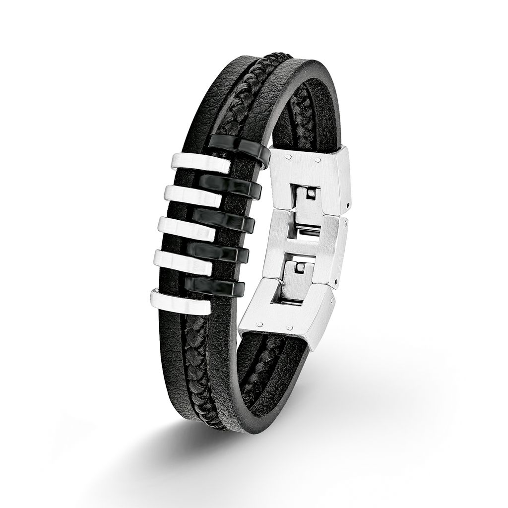 s.Oliver Herren Armband 9025510 Leder Edelstahl Produktbild 