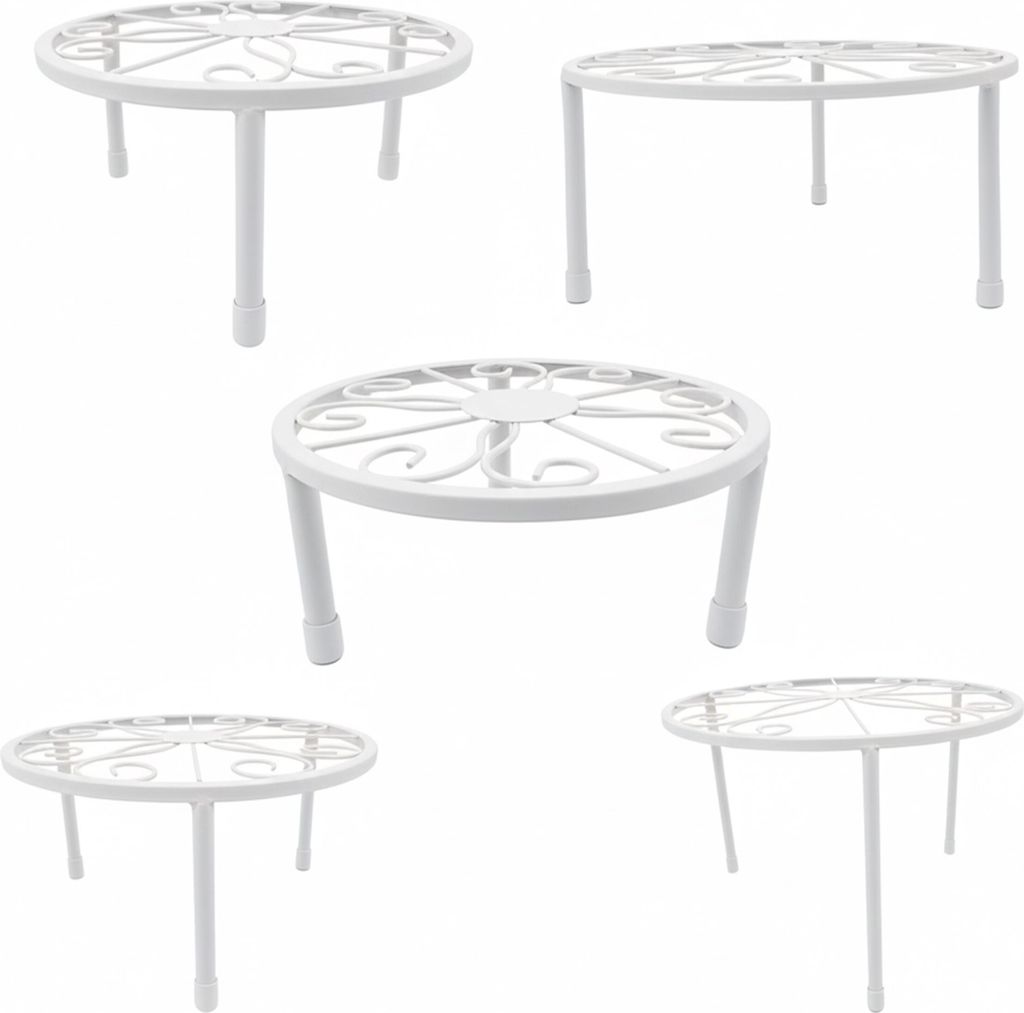 Relaxdays Blumenständer, 5-teiliges Set, rund, belastbar, Produktbild 