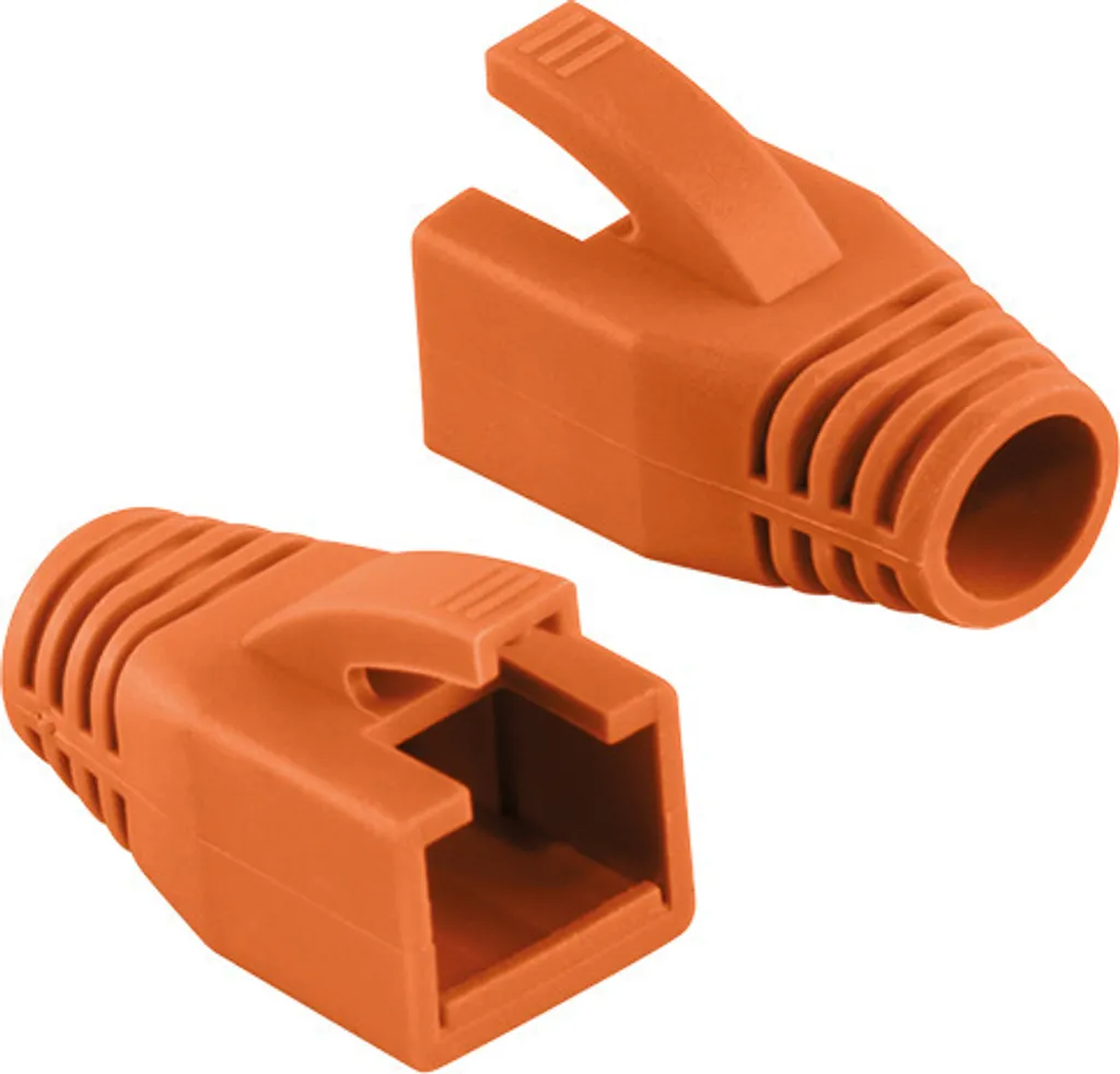 50pz Manicotti RJ45 Arancioni LogiLink 8mm - Stop linguette rotte!