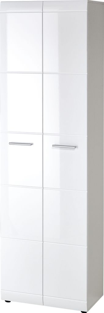 Germania Garderobenschrank "GW-ADANA" in Weiß mit Hochglanz-Fronten, 59 x 197 x 37 cm (BxHxT), 3577-84