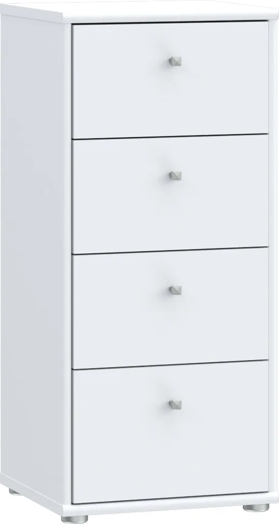 Commode Tembi Blanche - Meuble de Rangement 38,6x85,5x34,8cm compact