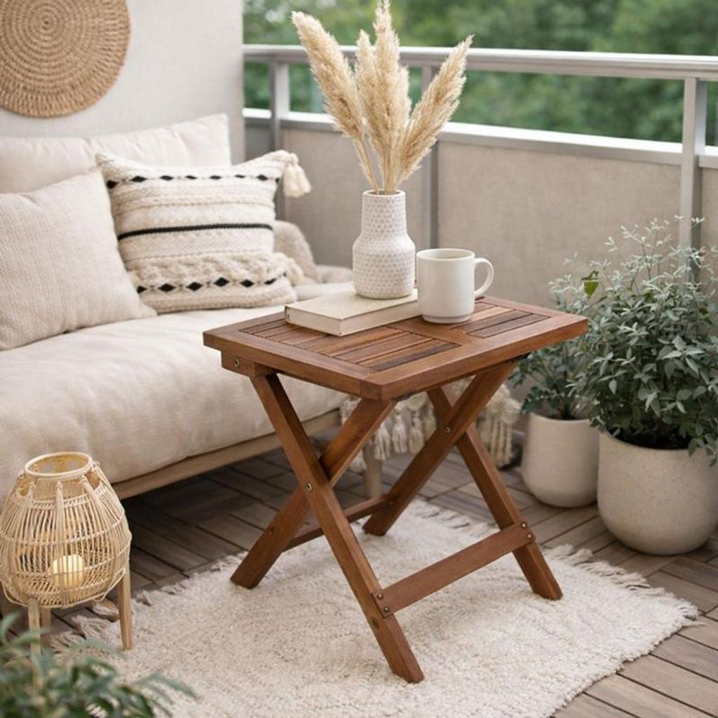 Beistelltisch Holztisch Lounge Tisch Kaffeetisch Gartentisch Klapptisch Akazie