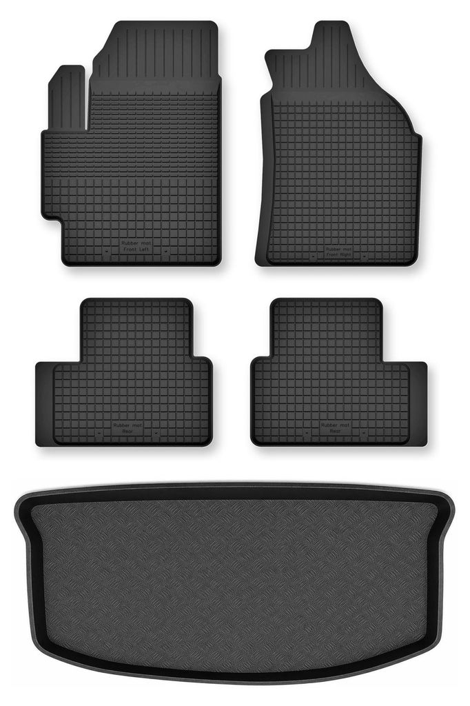 Rubberen automatten + kofferbakmat voor Opel Agila B Productafbeelding 