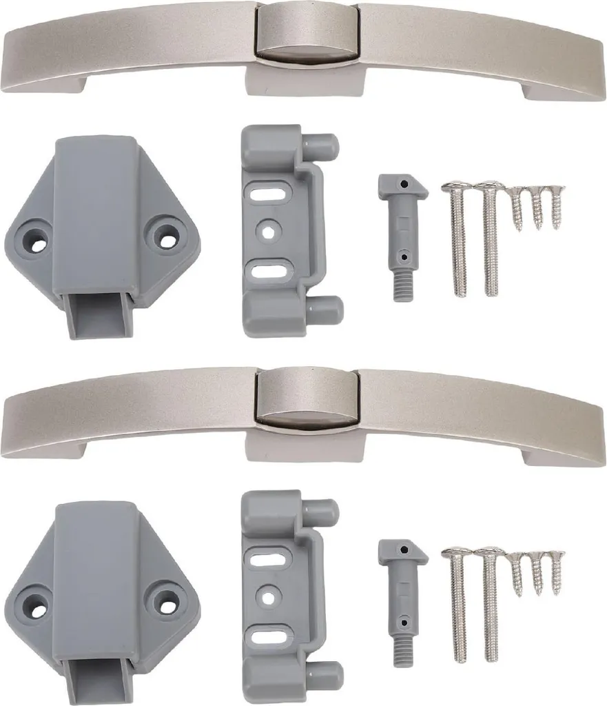 Set 2 Maniglie 128mm Push-to-Open Pearl Nickel per Interior Design RV