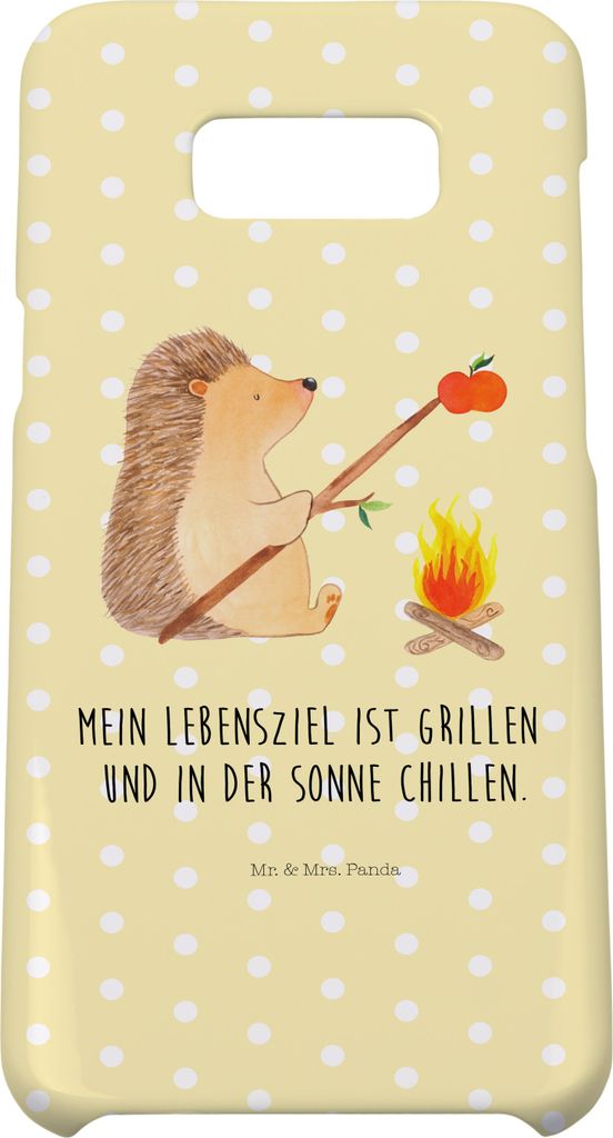 Mr. & Mrs. Panda Samsung Galaxy S8 plus Handyhülle Igel Grillen - Gelb Pastell - Geschenk, Arbeitslos, Handycover, Lustige Sprüche, Motivation, S...