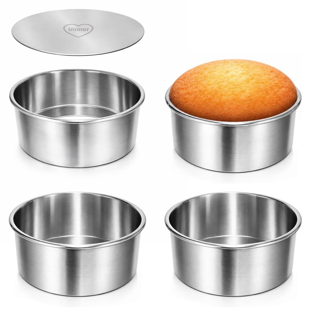 Backform Set Edelstahl 4er-Set Cupcakes mit Hebeboden Produktbild 