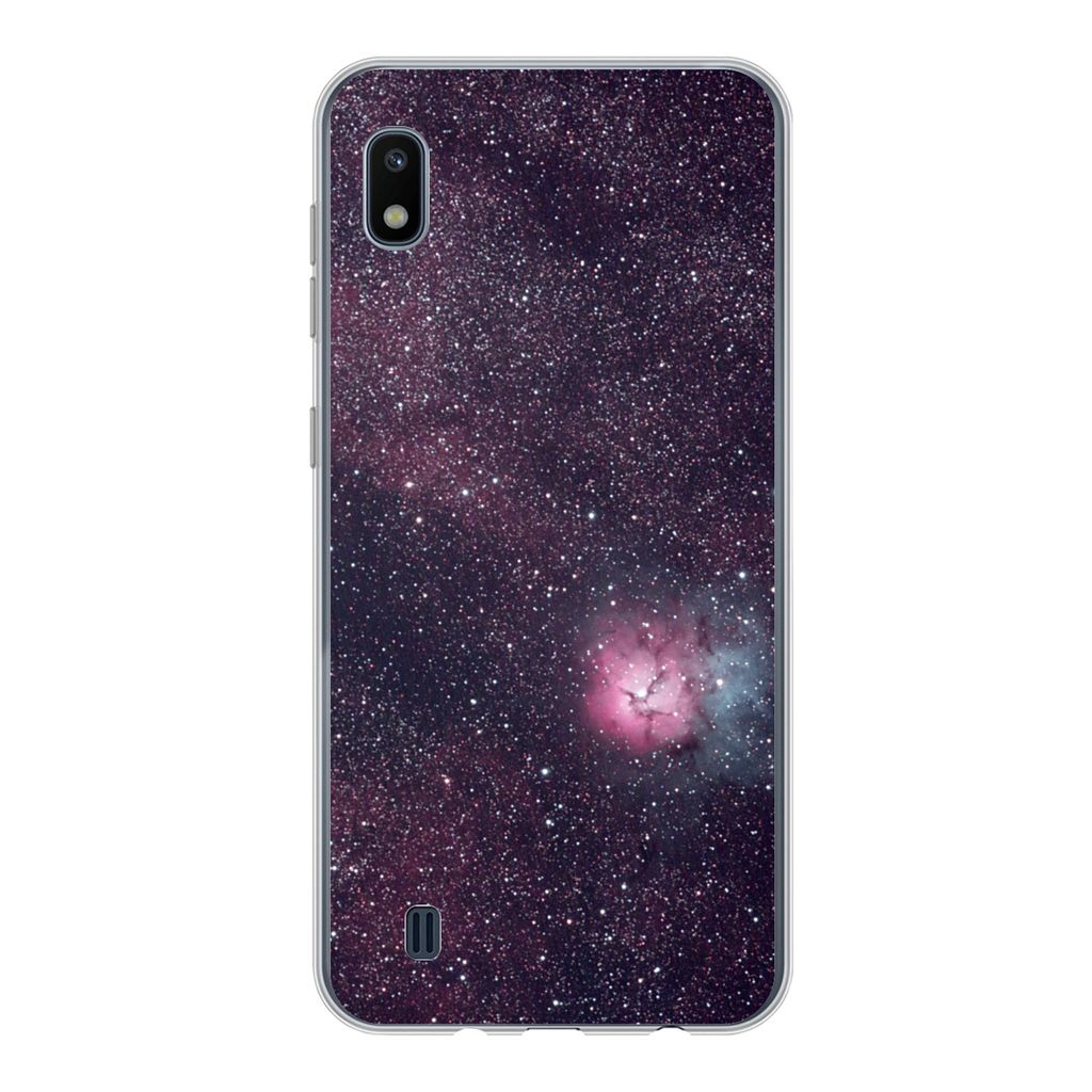 MuchoWow Handyhülle Schutzhülle Hülle für Samsung Galaxy A10 Universum - Sterne - Rosa - Jungen - Mädchen - Kinder Silikon Softcase Handy H...