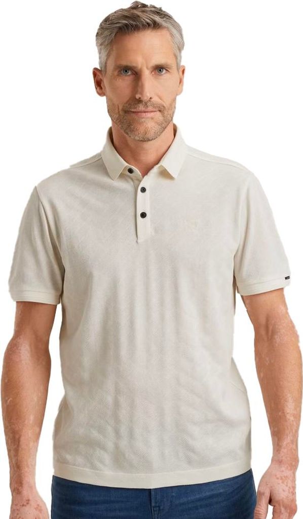 Vanguard leicht gestricktes Polo cremefarben einfarbig