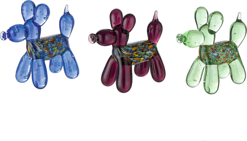 GILDE Figur, Hund, "Ballonhund", Ballonhund, Glas, blau, Produktbild 