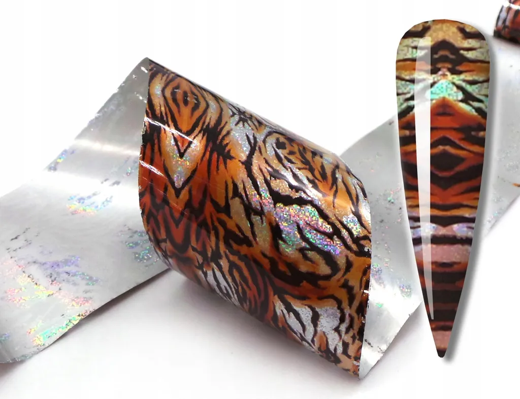 Pellicola Unghie Tigre Holo 10x4cm - Foil Facile per Nail Art a Casa