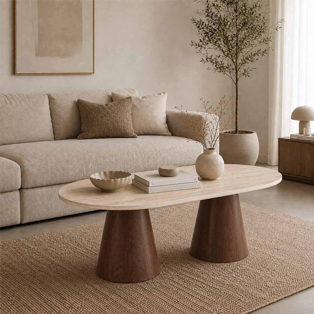 Milton & Oldbrook Couchtisch 130 cm Hamar Walnusslook Produktbild 