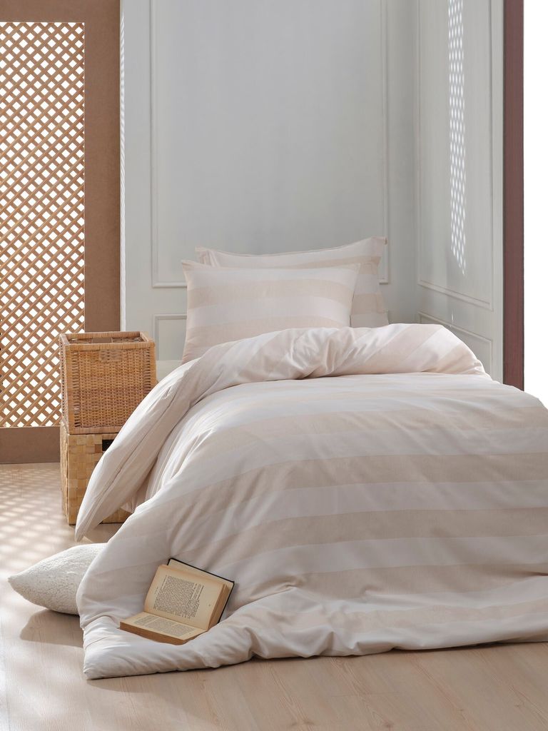 L'Essentiel Linge de Maison, Max Yollu Saten - Beige, Beige, Einzel-XXL-Bettbezug-Set (DE), 70 % BAUMWOLLE / 30 % POLYESTER, 155 x 220 cm