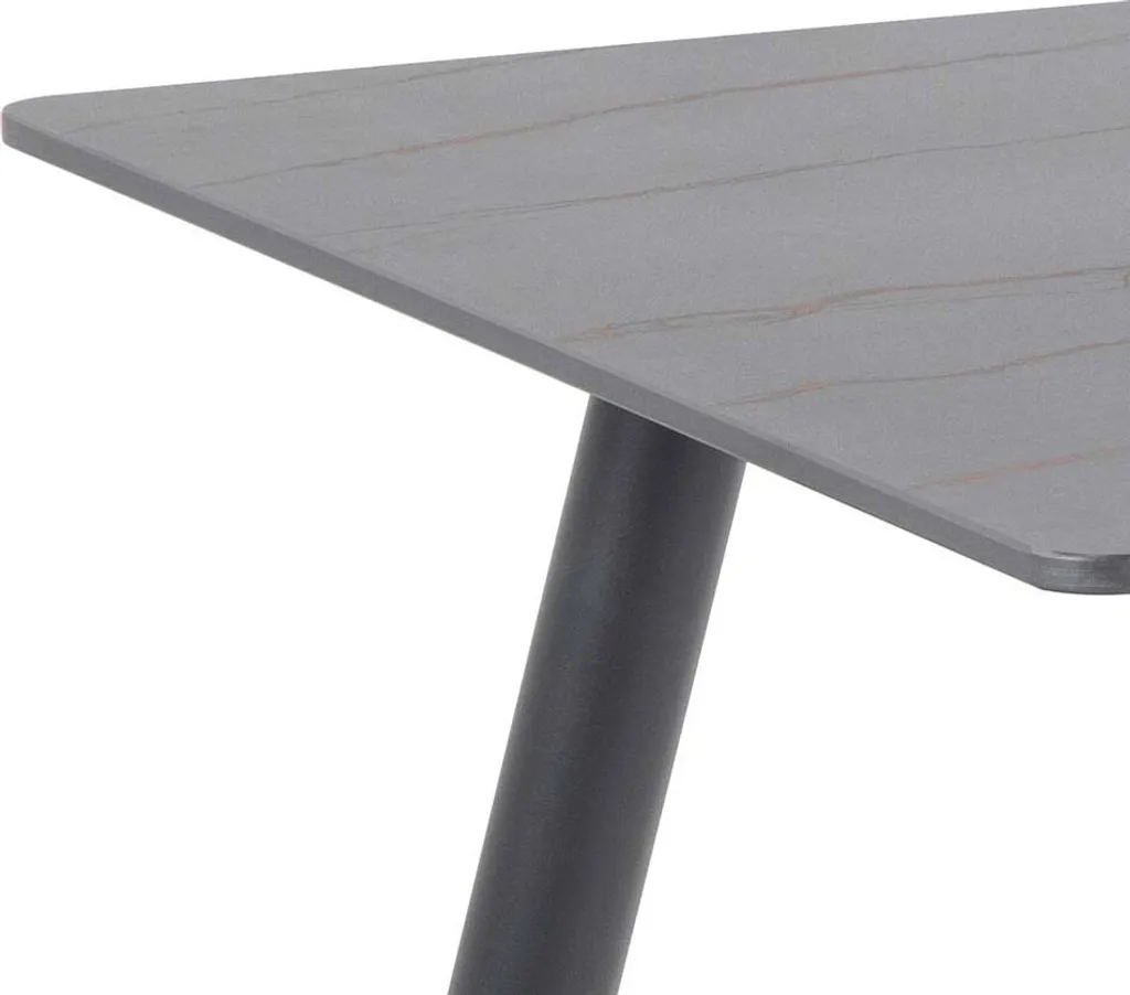 Wicklow Table de salle à manger 80x140cm noire en bois robuste chic - 4