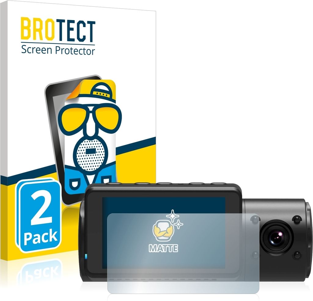 2x BROTECT Schutzfolie für Vantrue N4 Displayschutz Displayschutzfolie Folie Matt Entspiegelungsfolie