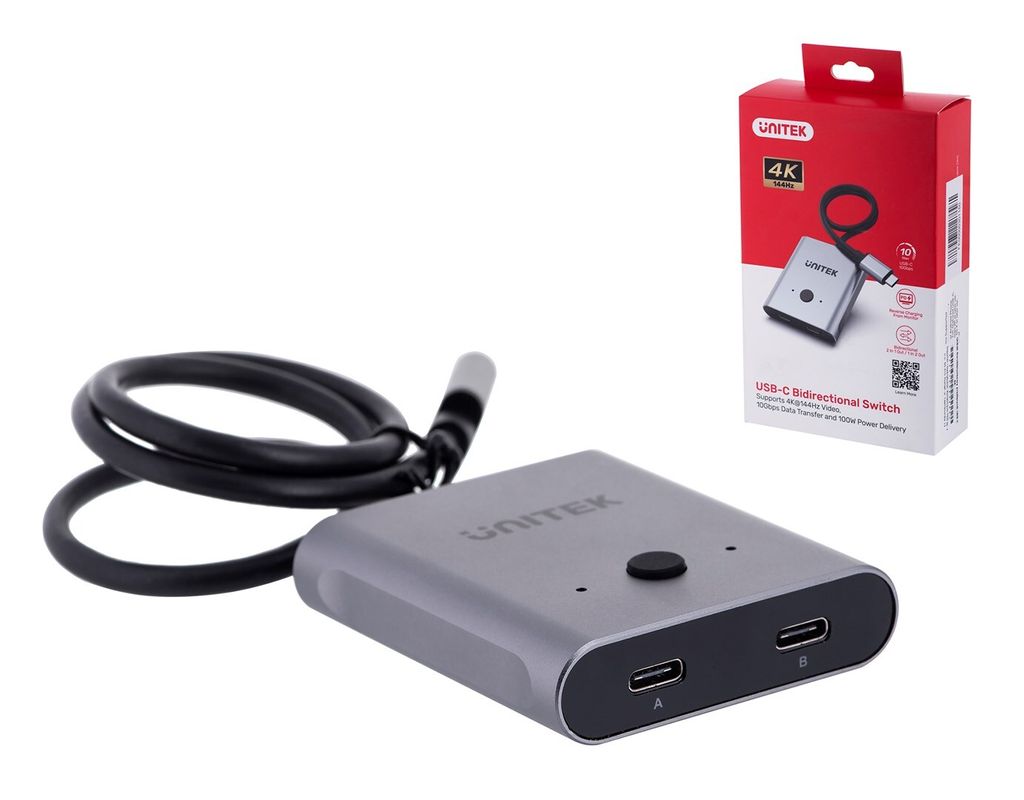 Unitek Zwei-Wege Signalschalter USB-C  2 in 1 out 4K Produktbild 