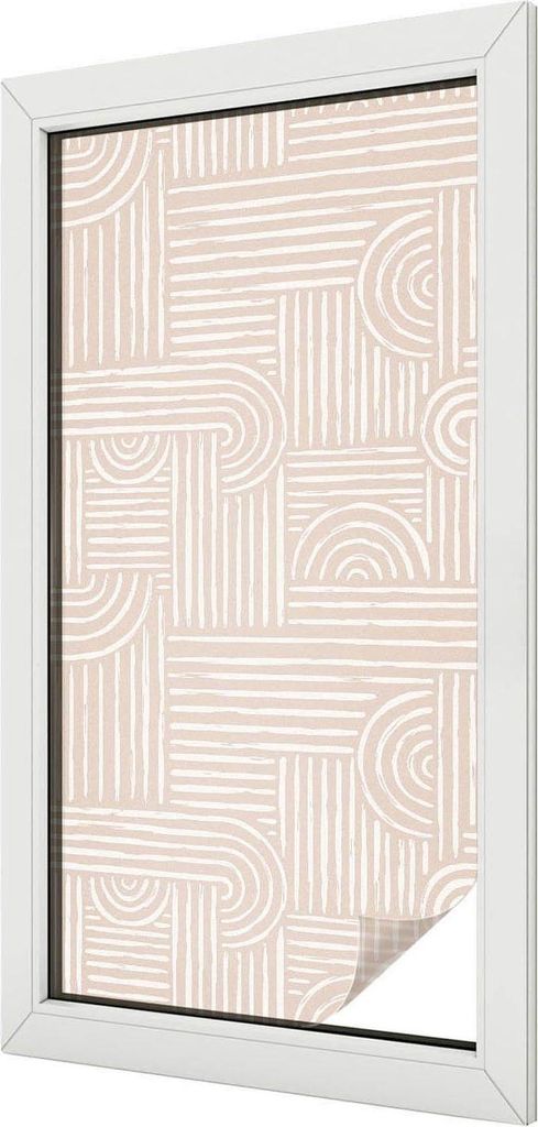 Buntglas Fensterfolie – 100x50 cm – Stained-Glass Design – blickdichte dekorative Sichtschutzfolie – selbstklebend, UV-Schutz – Geometris...