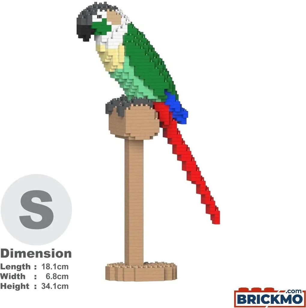 Puzzle 3D Conure à joues vertes en briques JEKCA - Modèle Oiseau Réaliste