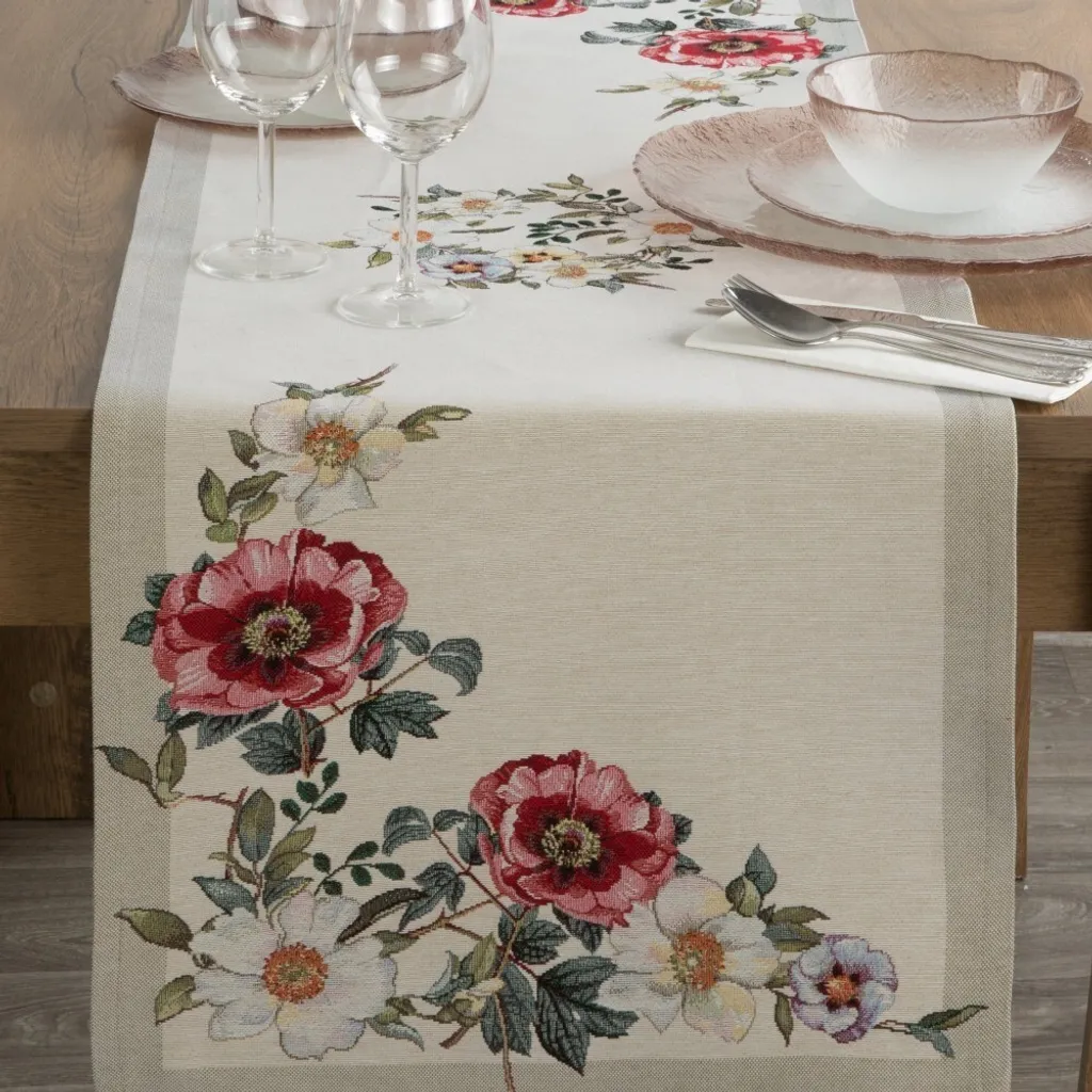 Nappe décorative en tapisserie 4039 NAT 45x140 cm pour votre table