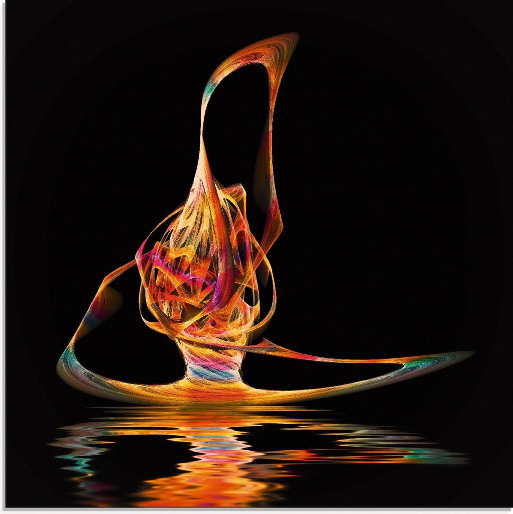 ARTland Glasbild Filigraner Surfer Größe: 50x50 cm