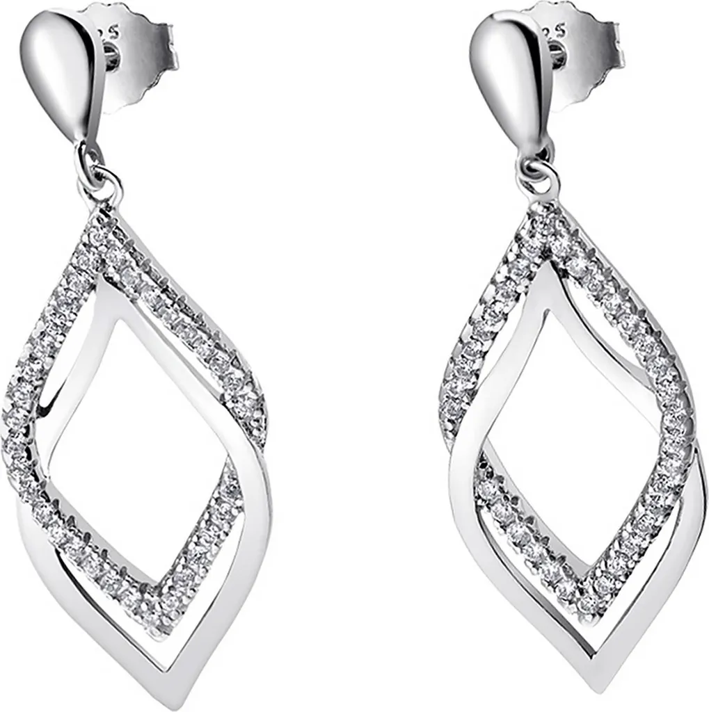 Boucles d'oreilles élégantes pour soirée et mariage en argent Lotus Silver