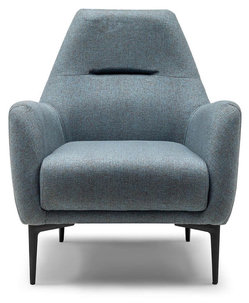 Sessel Ohrensessel Stoffsessel Grau Polster Wohnzimmer Einsitzer Sitz