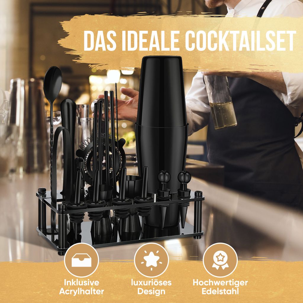 Strex Cocktail Shaker Set Schwarz Edelstahl Kaufland.de