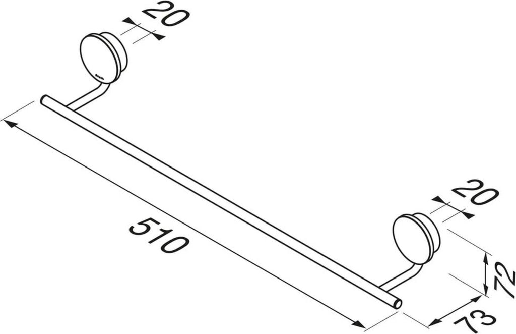 Geesa Handtuchhaken Wand Opal 450mm zum Bohren, schwarz gebürstet